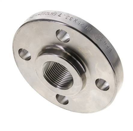 Threaded Flange DN25-PN40 Rp 1'' Stainless Steel 1.4571 EN 1092-1 (type 13)