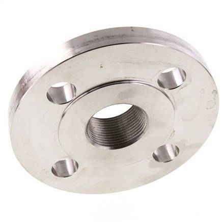 Threaded Flange DN40-PN40 Rp 1-1/2'' Stainless Steel 1.4571 EN 1092-1 (type 13)