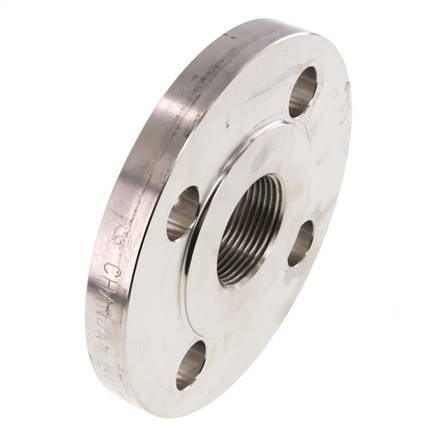 Threaded Flange DN40-PN40 Rp 1-1/2'' Stainless Steel 1.4571 EN 1092-1 (type 13)