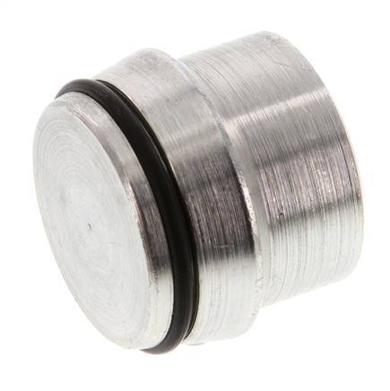 Tapón de cierre de acero galvanizado 28L para accesorios de anillo cortante 160 Bar DIN 2353 [2 piezas]