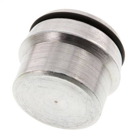 Tapón de cierre de acero galvanizado 28L para accesorios de anillo cortante 160 Bar DIN 2353 [2 piezas]