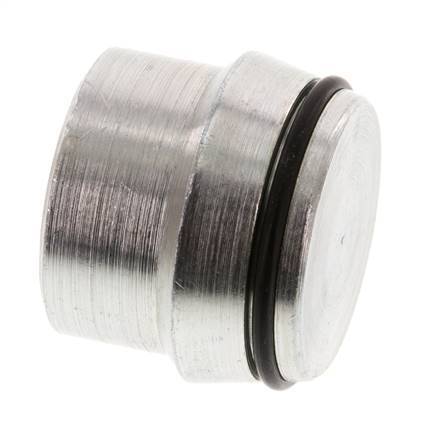 Tapón de cierre de acero galvanizado 28L para accesorios de anillo cortante 160 Bar DIN 2353 [2 piezas]