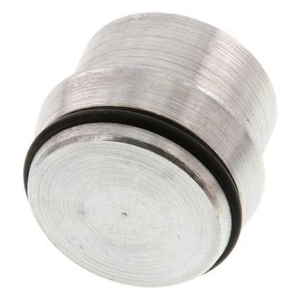 Tapón de cierre de acero galvanizado 28L para accesorios de anillo cortante 160 Bar DIN 2353 [2 piezas]