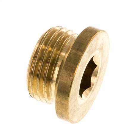 G 1/2'' Brass Closing plug with Inner Hex 16 Bar [5 Pieces]