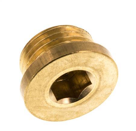 G 1/2'' Brass Closing plug with Inner Hex 16 Bar [5 Pieces]