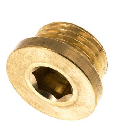 G 1/2'' Brass Closing plug with Inner Hex 16 Bar [5 Pieces]