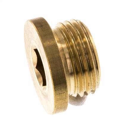 G 1/2'' Brass Closing plug with Inner Hex 16 Bar [5 Pieces]