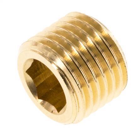G 1/4'' Brass Closing plug with Inner Hex without collar 16 Bar [10 Pieces]