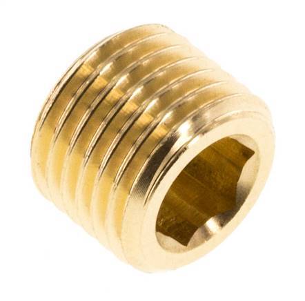G 1/4'' Brass Closing plug with Inner Hex without collar 16 Bar [10 Pieces]