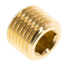 G 1/4'' Brass Closing plug with Inner Hex without collar 16 Bar [10 Pieces]