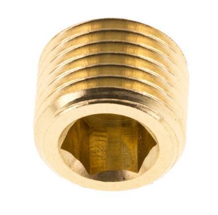 G 1/4'' Brass Closing plug with Inner Hex without collar 16 Bar [10 Pieces]