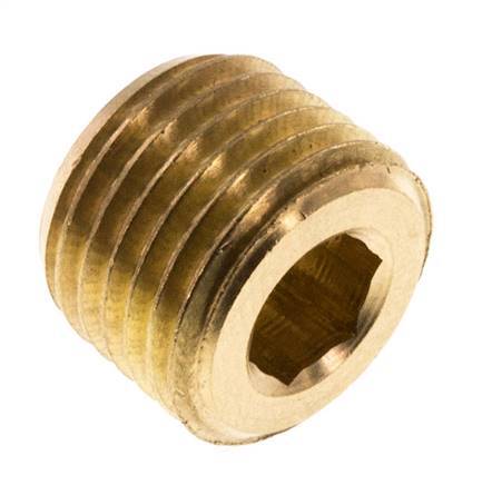 1/4'' Brass Closing plug with Inner Hex without collar 16 Bar [10 Pieces]