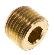 1/4'' Brass Closing plug with Inner Hex without collar 16 Bar [10 Pieces]