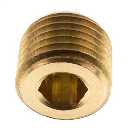 1/4'' Brass Closing plug with Inner Hex without collar 16 Bar [10 Pieces]