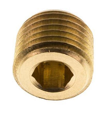 1/4'' Brass Closing plug with Inner Hex without collar 16 Bar [10 Pieces]
