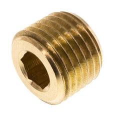 1/4'' Brass Closing plug with Inner Hex without collar 16 Bar [10 Pieces]