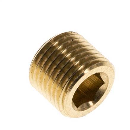 G 1/8'' Brass Closing plug with Inner Hex without collar 16 Bar [10 Pieces]