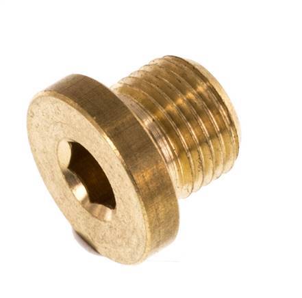 G 1/8'' Brass Closing plug with Inner Hex 16 Bar [10 Pieces]