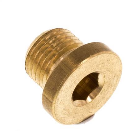 G 1/8'' Brass Closing plug with Inner Hex 16 Bar [10 Pieces]