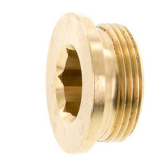G 1 1/4'' Tapón de cierre de latón con hexágono interior 16 Bar