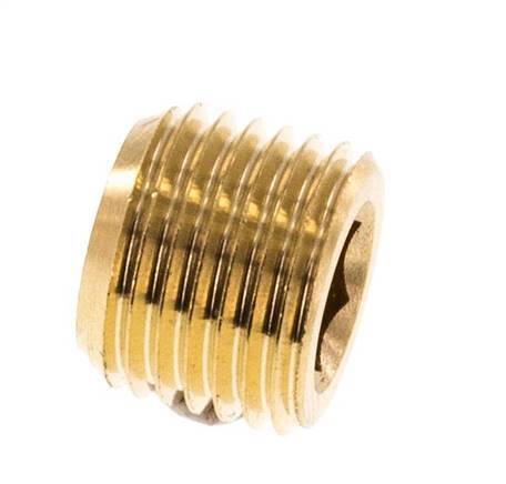 M10x1 Brass Closing plug with Inner Hex without collar 16 Bar [10 Pieces]