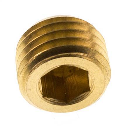 M12x1.5 Brass Closing plug with Inner Hex without collar (conical) 16 Bar [10 Pieces]