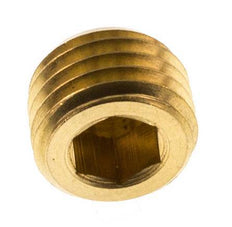 M12x1.5 Brass Closing plug with Inner Hex without collar (conical) 16 Bar [10 Pieces]