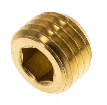 M12x1.5 Brass Closing plug with Inner Hex without collar (conical) 16 Bar [10 Pieces]