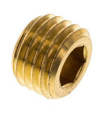 M12x1.5 Brass Closing plug with Inner Hex without collar 16 Bar [5 Pieces]