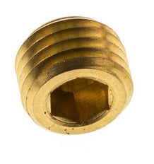 M12x1.5 Brass Closing plug with Inner Hex without collar 16 Bar [5 Pieces]