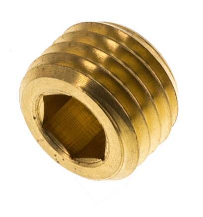 M12x1.5 Brass Closing plug with Inner Hex without collar 16 Bar [5 Pieces]