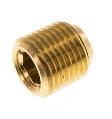 M8x0.75 Brass Closing plug with Inner Hex without collar (conical) 16 Bar [10 Pieces]
