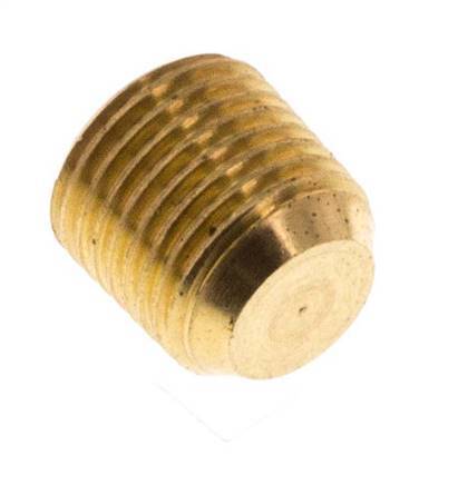 M8x0.75 Brass Closing plug with Inner Hex without collar (conical) 16 Bar [10 Pieces]