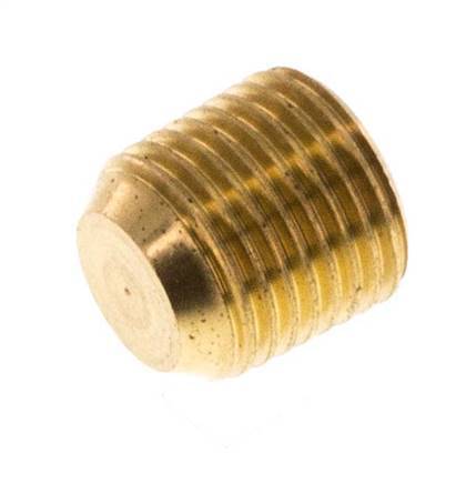 M8x0.75 Brass Closing plug with Inner Hex without collar (conical) 16 Bar [10 Pieces]
