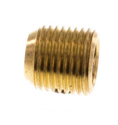 M8x0.75 Brass Closing plug with Inner Hex without collar (conical) 16 Bar [10 Pieces]