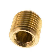 M8x0.75 Brass Closing plug with Inner Hex without collar (conical) 16 Bar [10 Pieces]