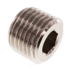 1/4'' Nickel plated Brass Closing plug with Inner Hex without collar 16 Bar [10 Pieces]
