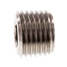 1/4'' Nickel plated Brass Closing plug with Inner Hex without collar 16 Bar [10 Pieces]
