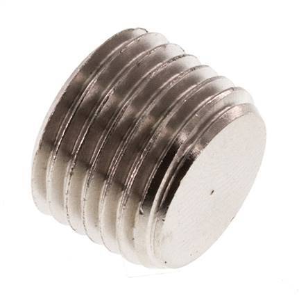 1/4'' Nickel plated Brass Closing plug with Inner Hex without collar 16 Bar [10 Pieces]