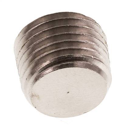 1/4'' Nickel plated Brass Closing plug with Inner Hex without collar 16 Bar [10 Pieces]