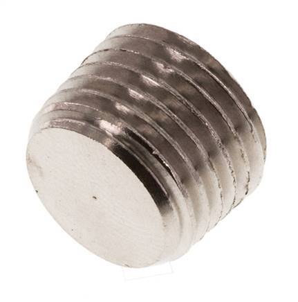 1/4'' Nickel plated Brass Closing plug with Inner Hex without collar 16 Bar [10 Pieces]