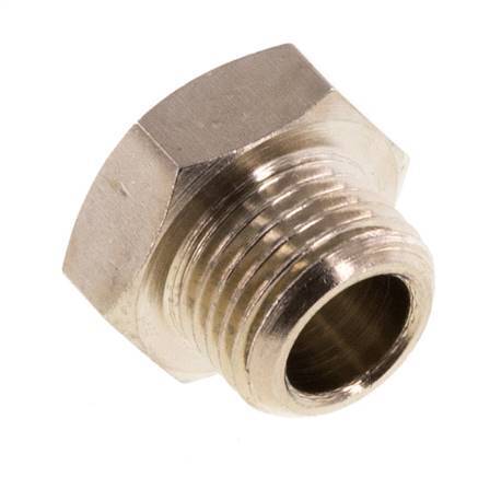 G 1/8'' Nickel plated Brass Closing plug with Outer Hex 16 Bar [10 Pieces]