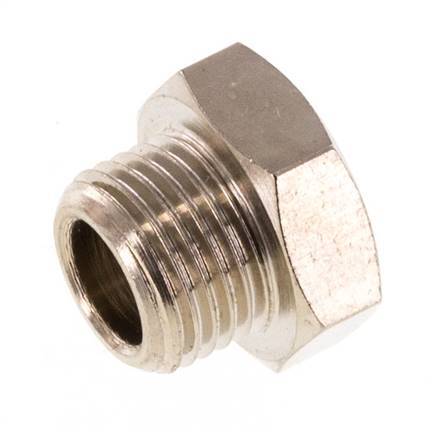 G 1/8'' Nickel plated Brass Closing plug with Outer Hex 16 Bar [10 Pieces]