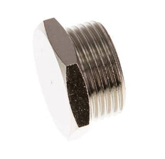 G 3/4'' Nickel plated Brass Closing plug with Outer Hex 16 Bar [2 Pieces]