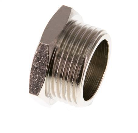 G 3/4'' Nickel plated Brass Closing plug with Outer Hex 16 Bar [2 Pieces]