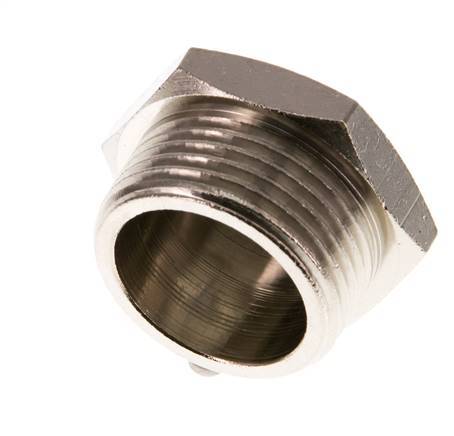 G 3/4'' Nickel plated Brass Closing plug with Outer Hex 16 Bar [2 Pieces]