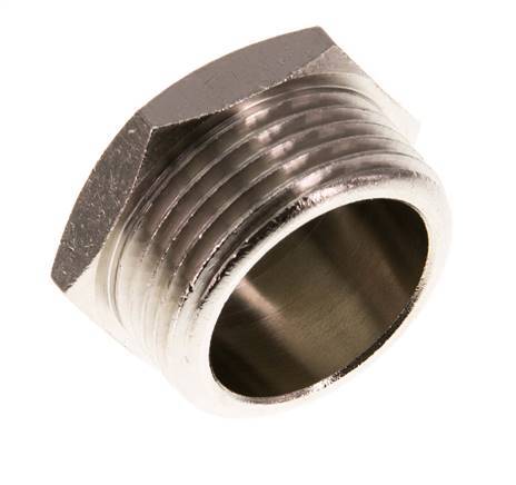 G 1'' Tapón de cierre de latón niquelado con hexágono exterior 16 Bar