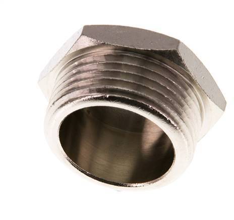 G 1'' Tapón de cierre de latón niquelado con hexágono exterior 16 Bar