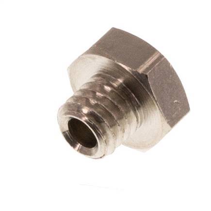 M5 Nickel plated Brass Closing plug with Outer Hex 16 Bar [10 Pieces]