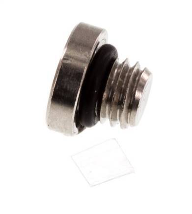 M5 Nickel plated Brass Closing plug with Inner Hex and NBR Seal 16 Bar [10 Pieces]